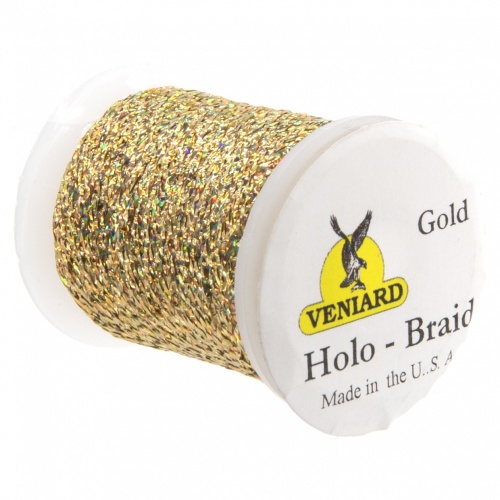Veniard Holographic Flat Braid Gold (Full Box Trade Pack 12 Spools) Fly Tying Materials